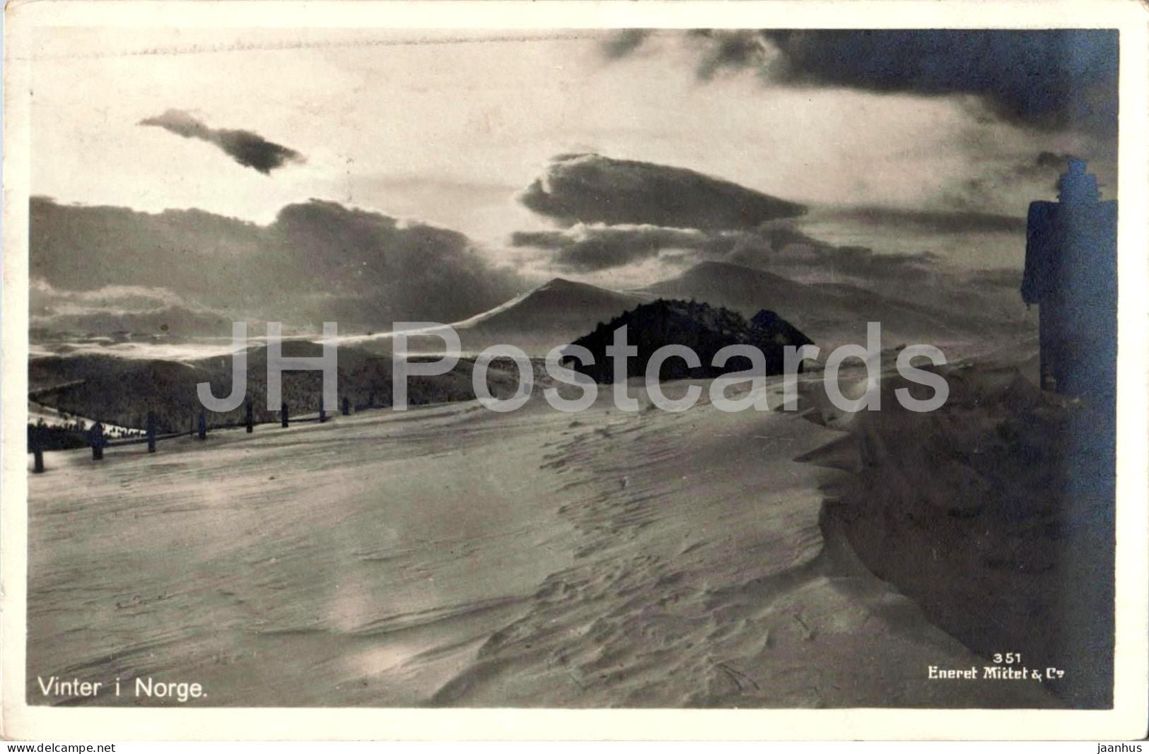 Vinter i Norge - Winter in Norway - snow landscape - 351 - old postcard - 1931 - Norway - used - JH Postcards