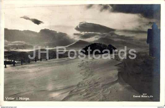 Vinter i Norge - Winter in Norway - snow landscape - 351 - old postcard - 1931 - Norway - used - JH Postcards