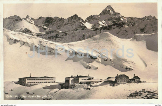 Nebelhornbahn Bergstation - mountain railway - 10034 - old postcard - 1934 - Germany - used - JH Postcards