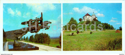 Lviv - monument to the soldiers of the First Cavalry Army - Olesko castle - 1984 - Ukraine USSR - unused - JH Postcards
