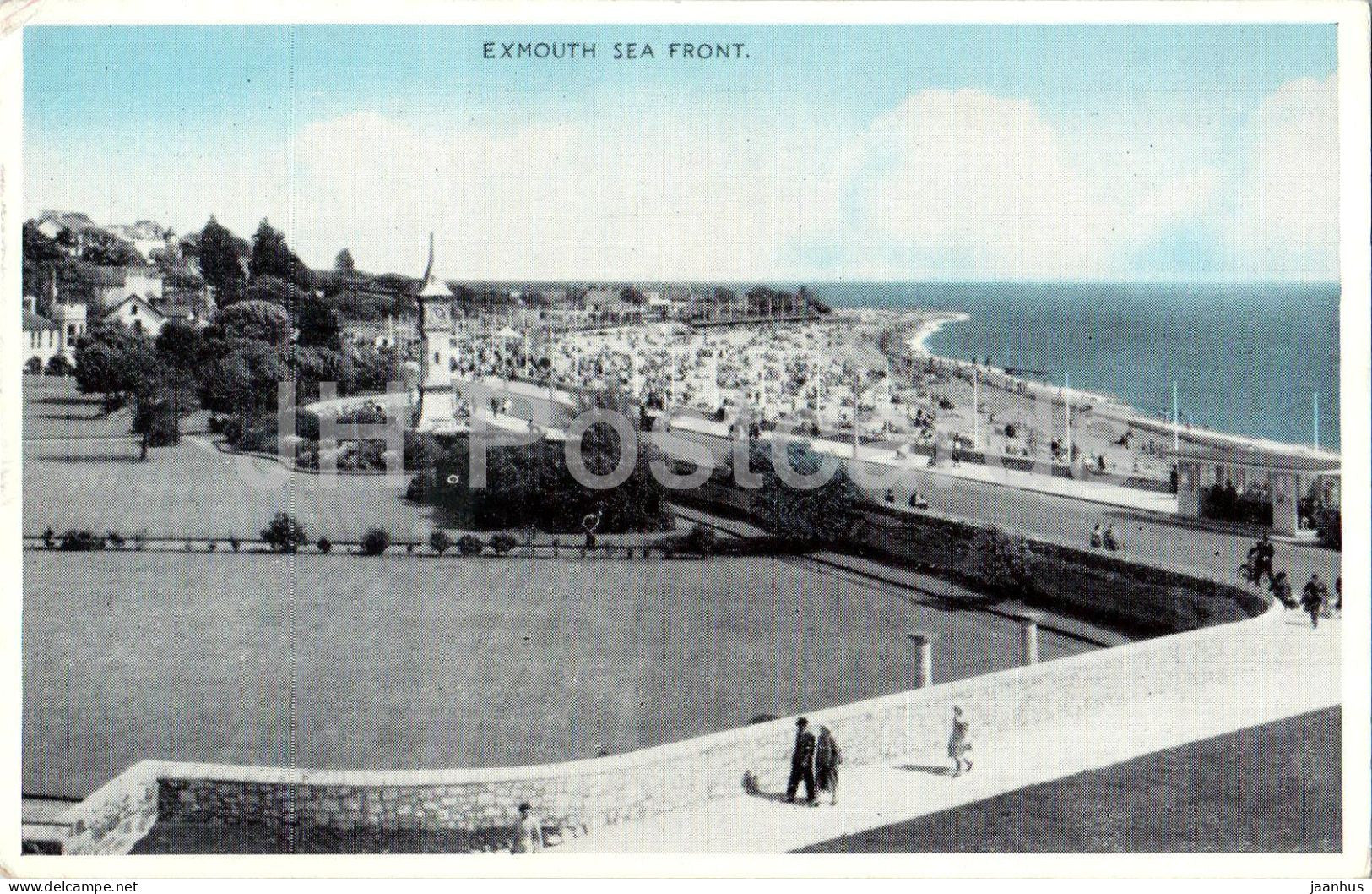 Exmouth Sea Front - Devon - seaside promenade - beach - old postcard - 1959 - England - United Kingdom - used - JH Postcards