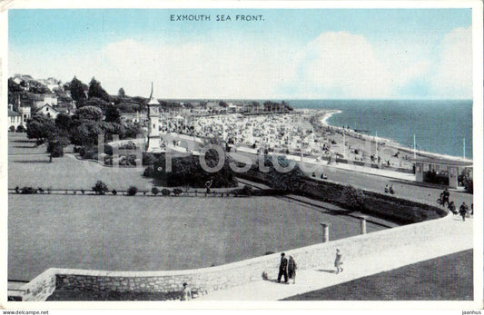 Exmouth Sea Front - Devon - seaside promenade - beach - old postcard - 1959 - England - United Kingdom - used - JH Postcards