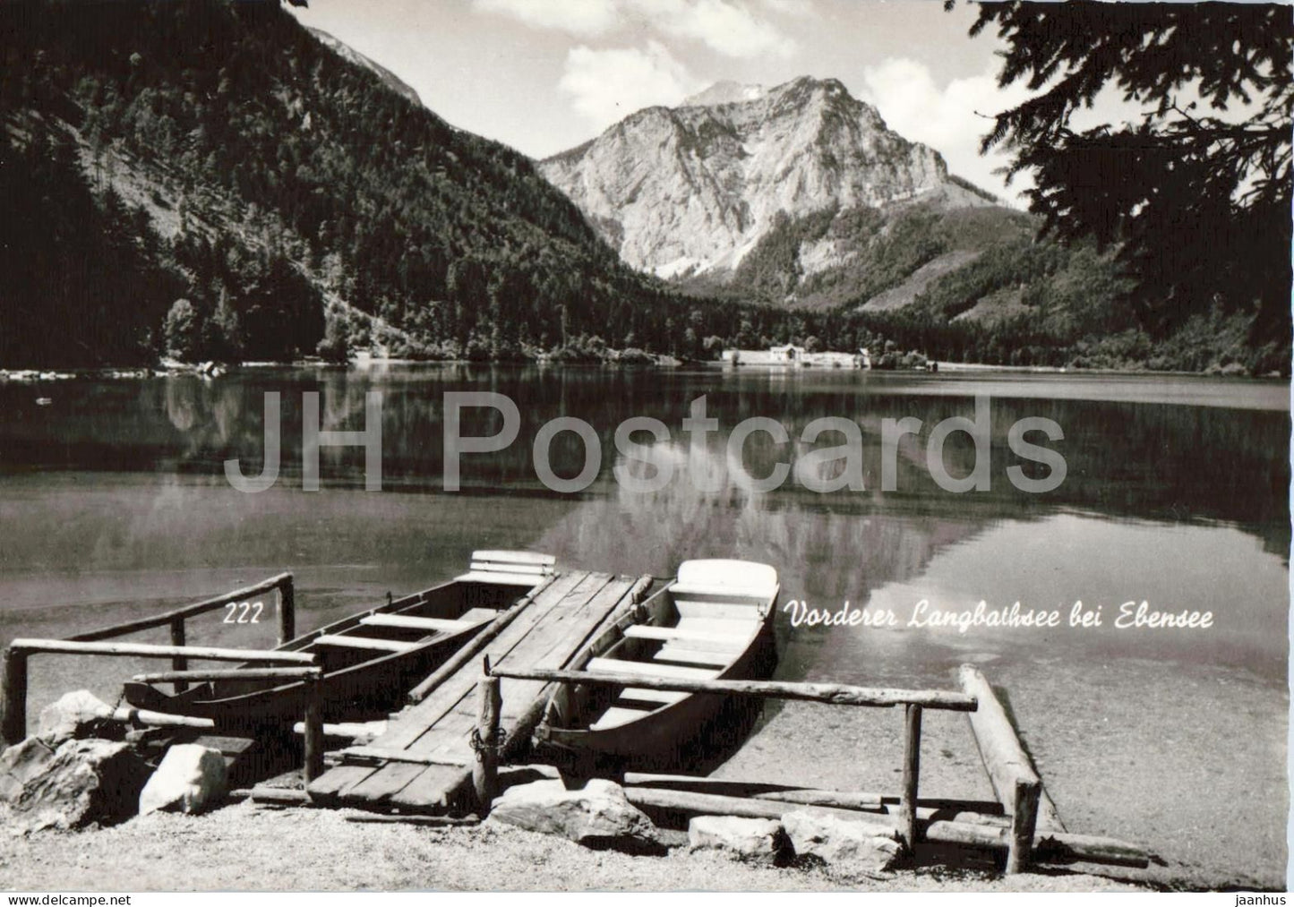 Vorderer Langbathsee bei Ebensee - lake - boat - mountains - 222 - 1968 - Austria - used - JH Postcards