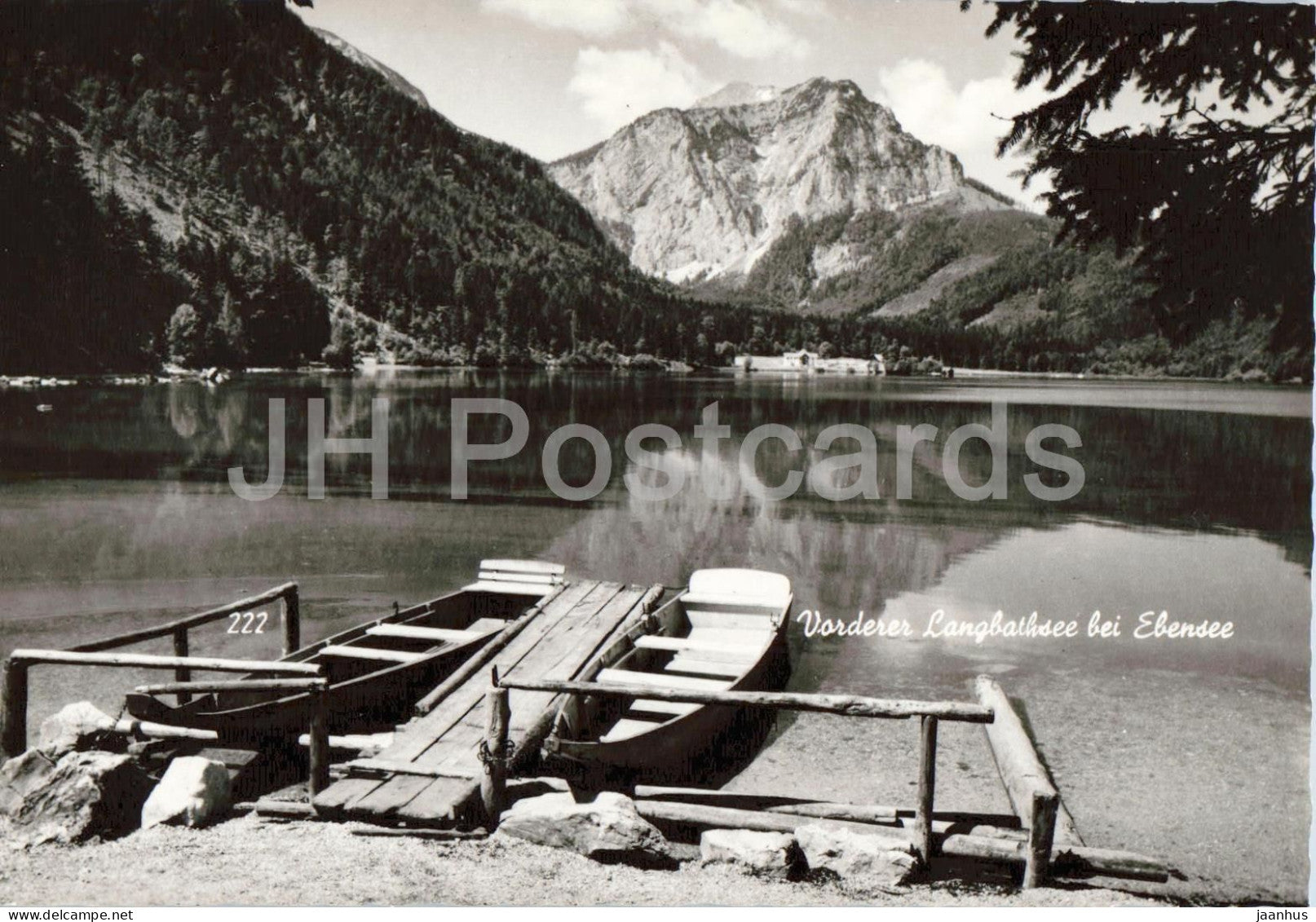 Vorderer Langbathsee bei Ebensee - lake - boat - mountains - 222 - 1968 - Austria - used - JH Postcards