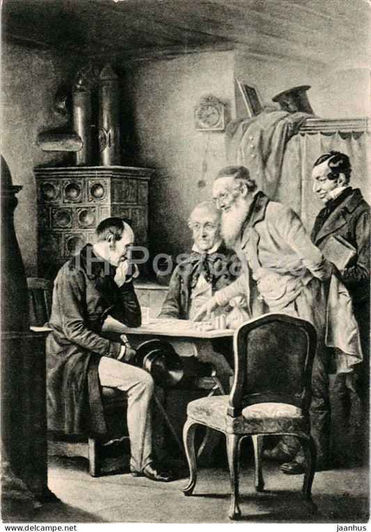 painting by C. Beckmann - Kammerrath von Rambow bei Moses - German art - 18 - old postcard - Germany - unused - JH Postcards