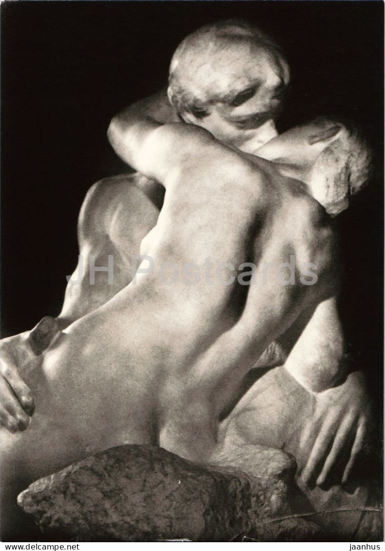 sculpture by Auguste Rodin - The Kiss - Der Kuss - French art - Germany - unused - JH Postcards