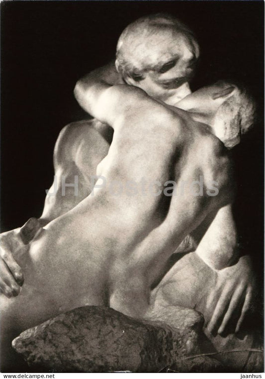 sculpture by Auguste Rodin - The Kiss - Der Kuss - French art - Germany - unused - JH Postcards