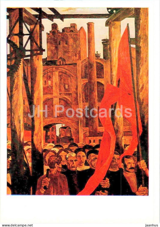 painting by A. Smolin - The Strike - Russian art - 1980 - Russia USSR - unused - JH Postcards