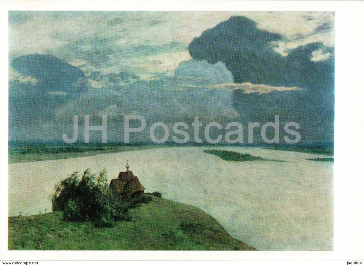 painting by Isaac Levitan - Eternal Rest - Russian art - 329 - 1970s - Russia USSR - unused - JH Postcards