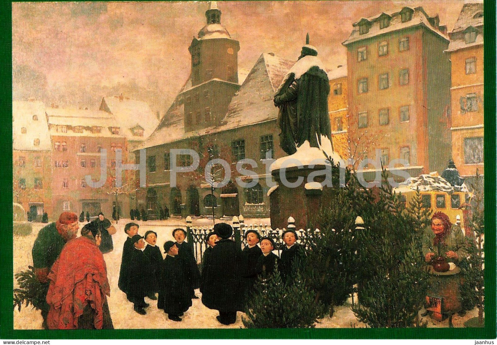 painting by Karl Arnold - Christmas - Jena - German art - holiday greeting - 2004 - Germany - used - JH Postcards