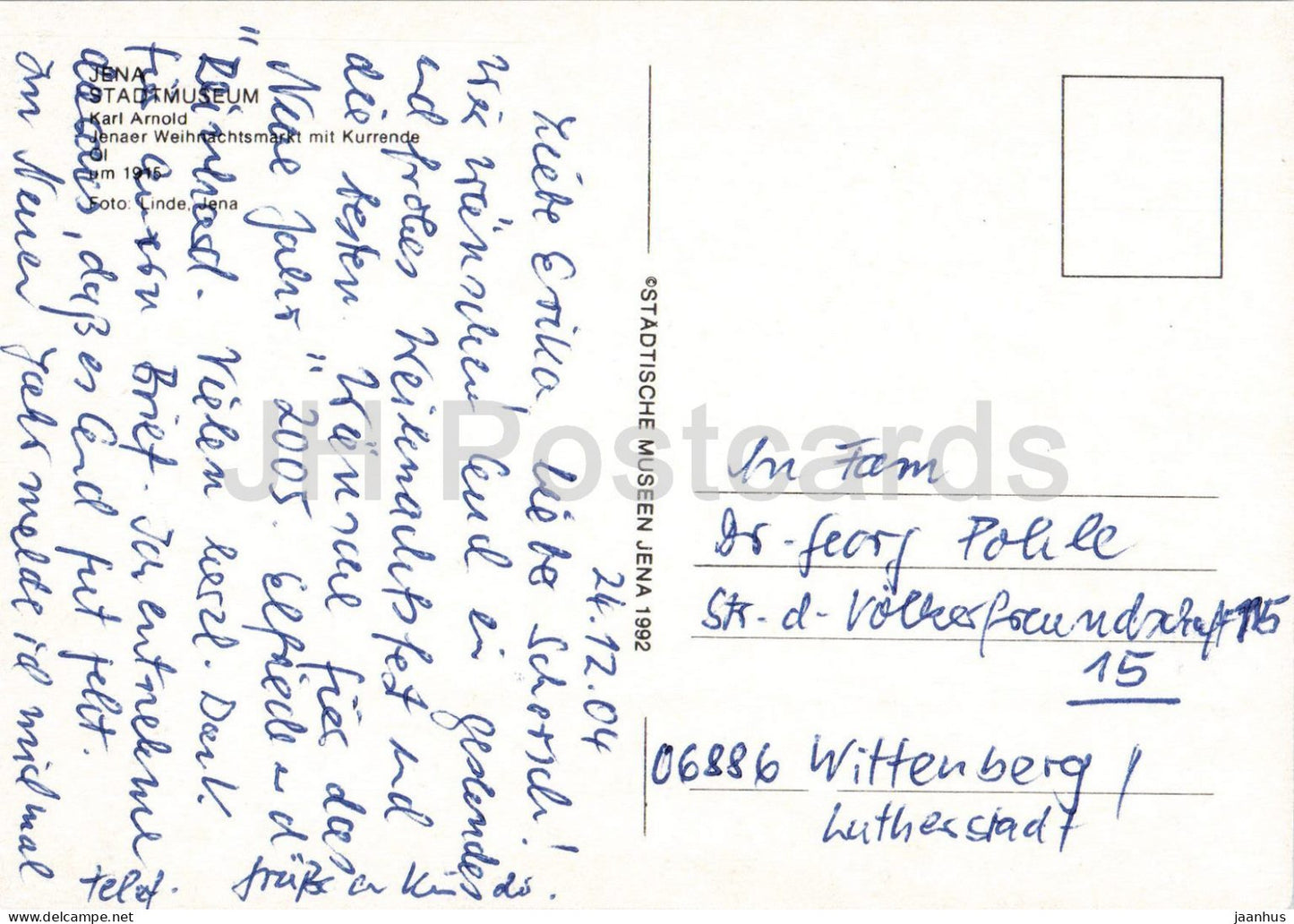 painting by Karl Arnold - Christmas - Jena - German art - holiday greeting - 2004 - Germany - used