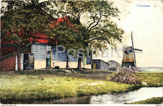 Volendam - windmill - farmhouse - Photochromie 2955 - Landsturm Inf Bat Feldpost - old postcard - Netherlands - used - JH Postcards