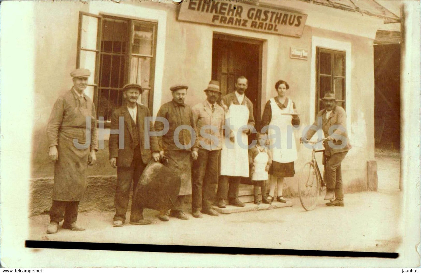 Aderklaa - Einkehr Gasthaus Franz Raidl - bicycle - photo - old postcard - 1937 - Austria - used - JH Postcards