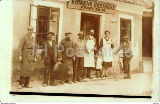 Aderklaa - Einkehr Gasthaus Franz Raidl - bicycle - photo - old postcard - 1937 - Austria - used - JH Postcards