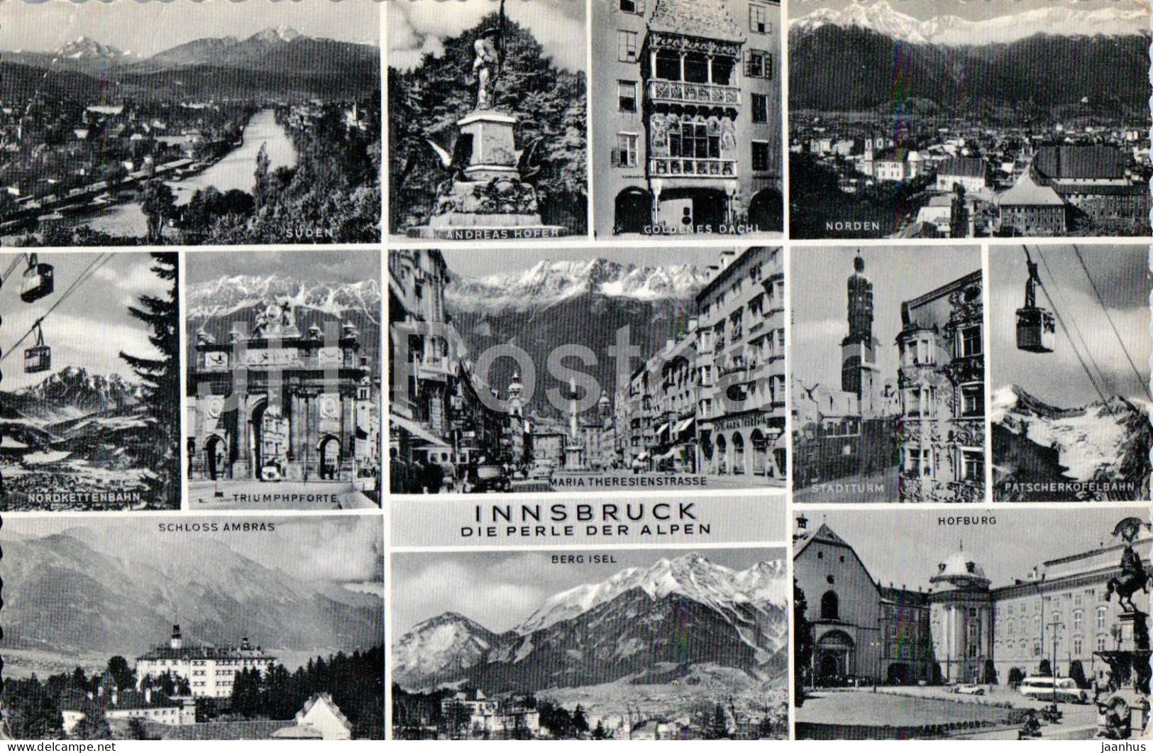 Innsbruck - Die Perle der Alpen - Goldenes Dachl - Triumphpforte - Stadtturm - multiview - 8040 - Austria - used - JH Postcards