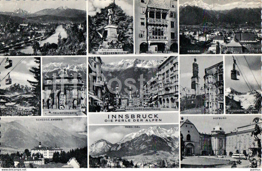 Innsbruck - Die Perle der Alpen - Goldenes Dachl - Triumphpforte - Stadtturm - multiview - 8040 - Austria - used - JH Postcards