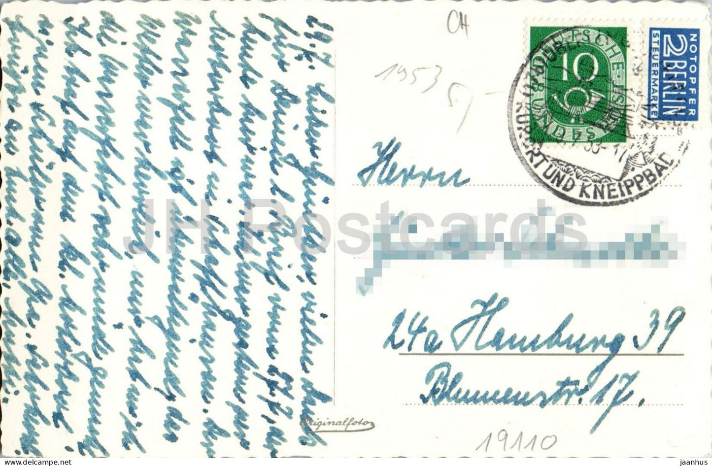 Schaffhausen Munot - Rhein - Altstadt - Brücke - alte Postkarte - 1953 - Schweiz - gebraucht