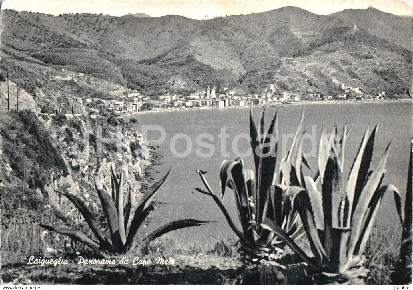 Laigueglia - Panorama da Capo Mele - seaside village - coast Liguria old postcard - 1958 - Italy - used - JH Postcards
