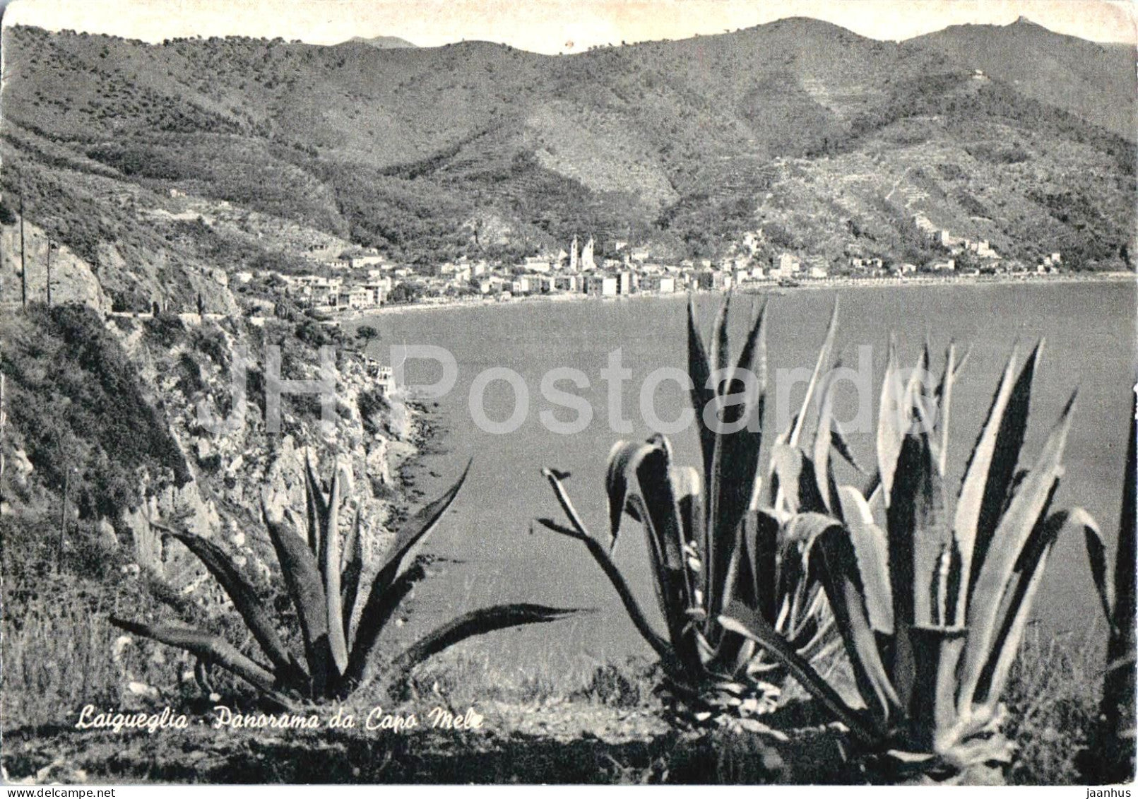 Laigueglia - Panorama da Capo Mele - seaside village - coast Liguria old postcard - 1958 - Italy - used - JH Postcards