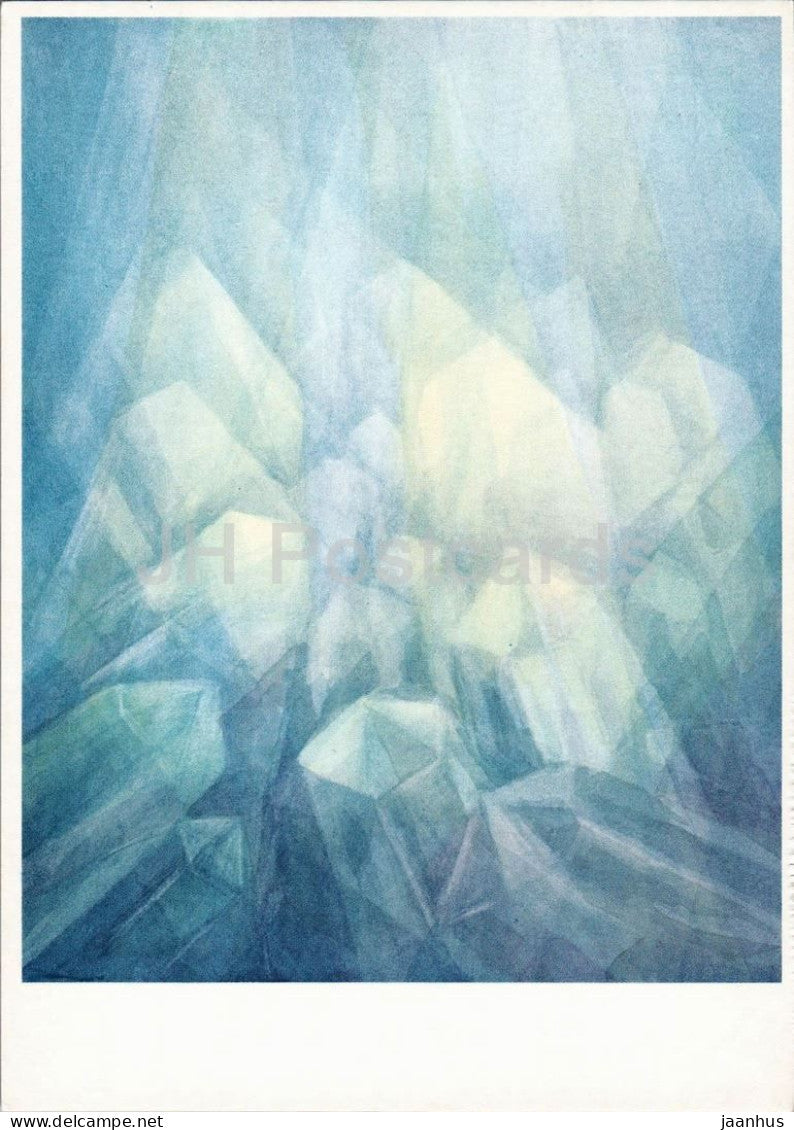 painting by Margarethe Hauschka - Crystals - German art - Germany - unused - JH Postcards