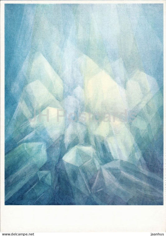 painting by Margarethe Hauschka - Crystals - German art - Germany - unused - JH Postcards