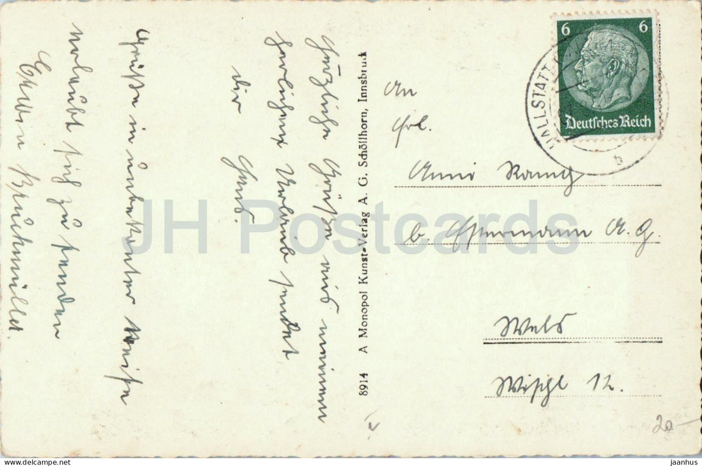 Dachstein 2996 m - Blick vom Karleisfeld auf die Hohen Tauern - 8914 - old postcard - 1930s - Austria - used