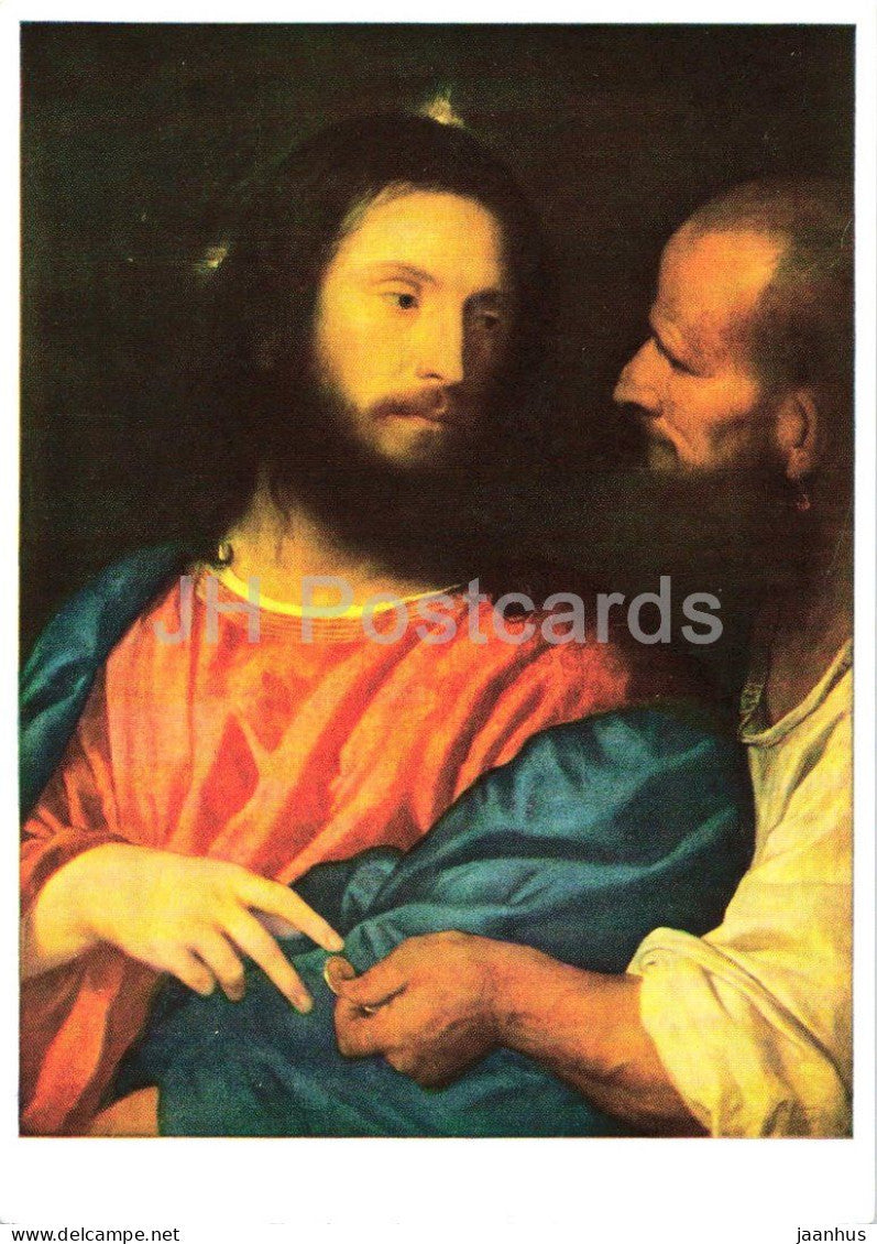 painting by Titian - The Tribute Money - Der Zingsgroschen - Italian art - 1968 - Germany DDR - unused - JH Postcards