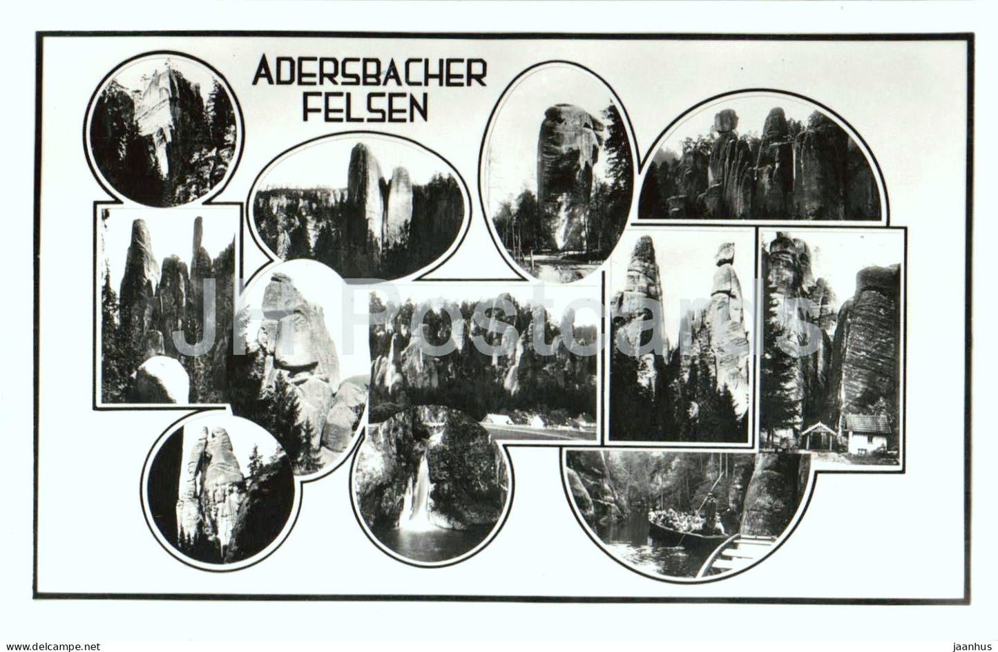 Adersbacher Felsen - Adrspasske skaly - sandstone rocks - old postcard - Czech Republic - unused - JH Postcards