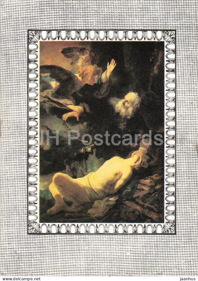 painting by Rembrandt - The Sacrifice of Isaac - Dutch art - 1983 - Russia USSR - unused - JH Postcards