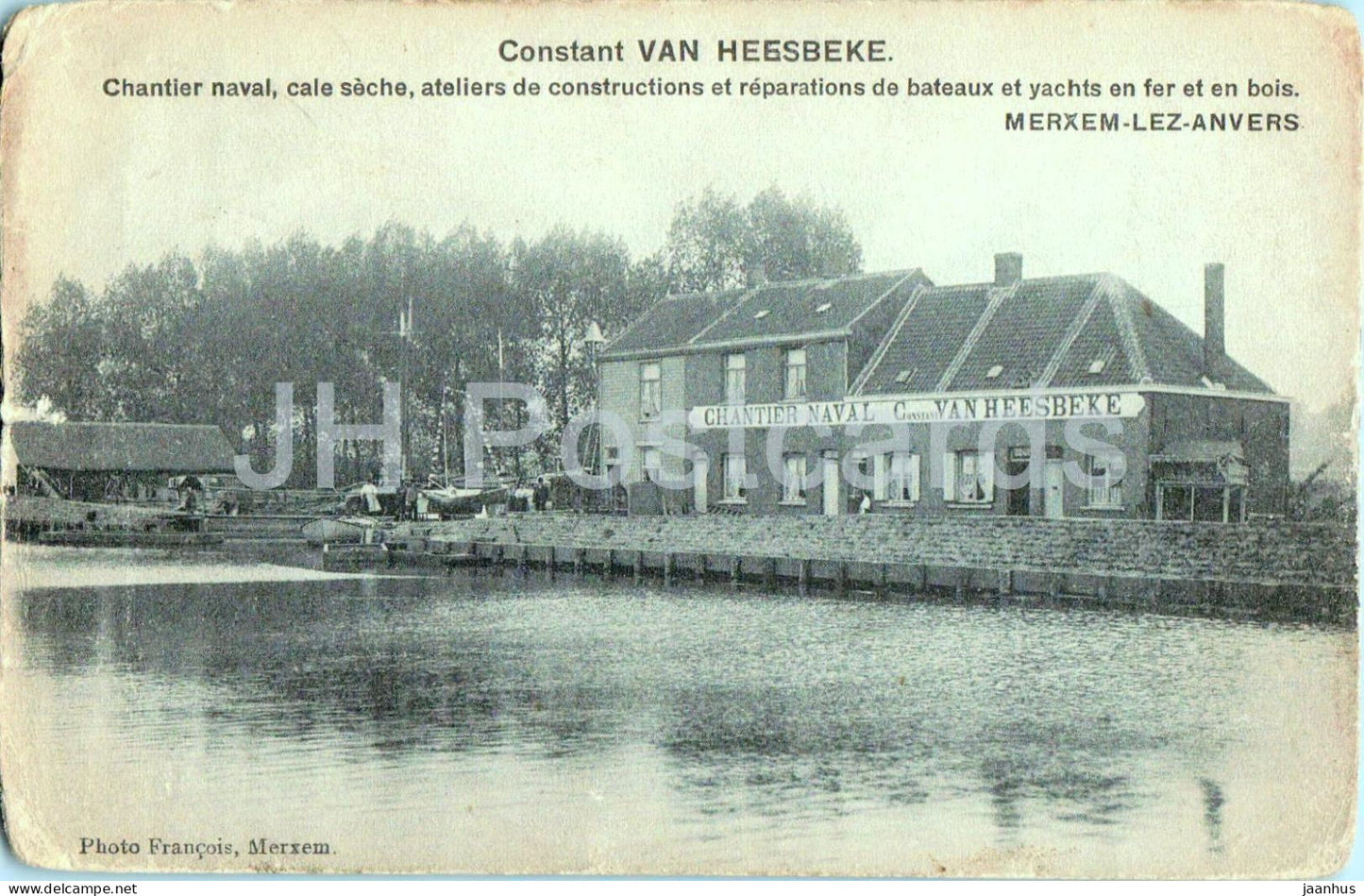 Constant Van Heesbeke - Chantier naval, Merxem-Lez-Anvers - Shipyard - Dock - old postcard - 1913 - Belgium - used - JH Postcards