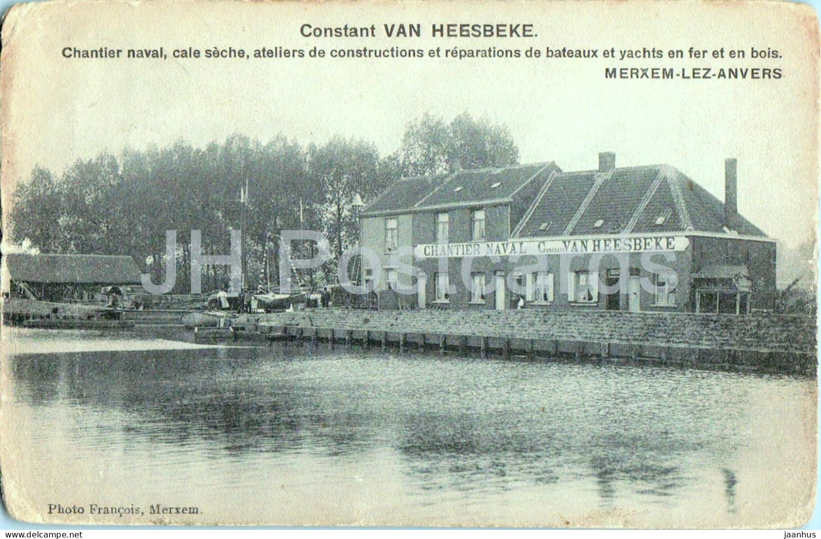 Constant Van Heesbeke - Chantier naval, Merxem-Lez-Anvers - Shipyard - Dock - old postcard - 1913 - Belgium - used - JH Postcards