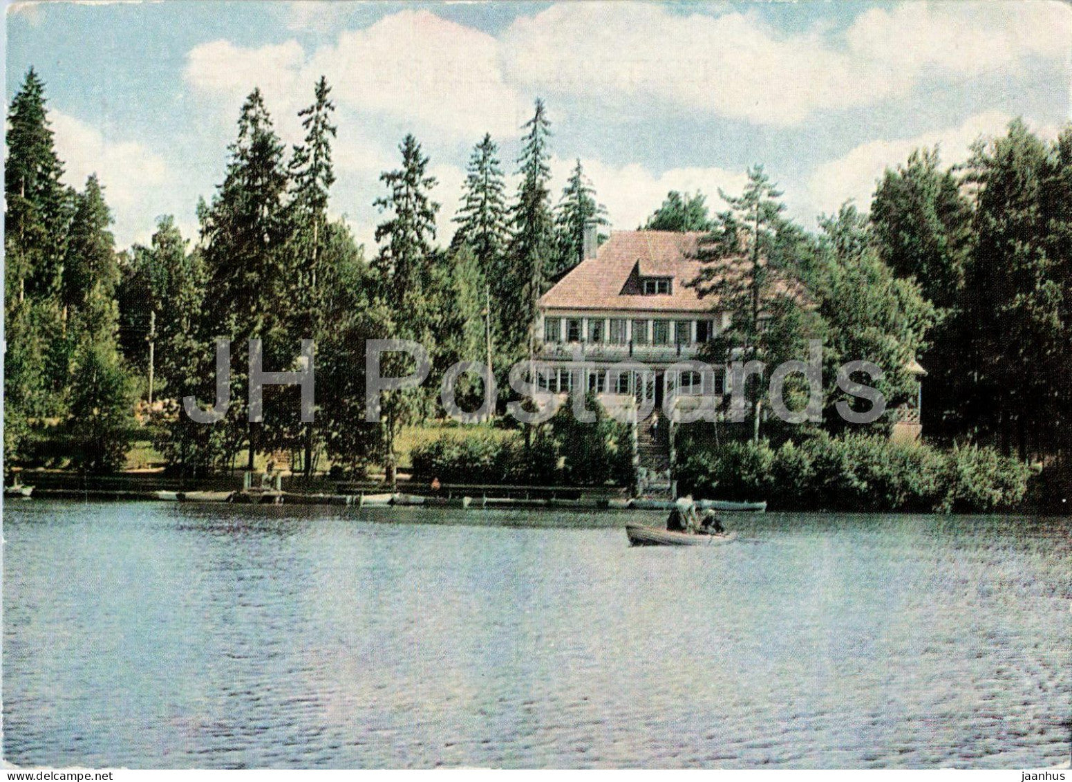 Nelijarve - tourism base - lake forest resort - postal stationery - 1968 - Estonia - USSR - unused - JH Postcards