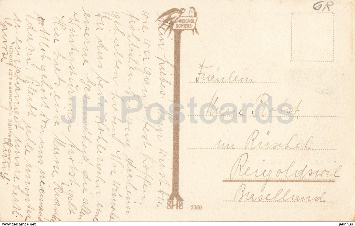 Heimat - Deux enfants marchant sur la route vers l'église du village - Série - 2350 - Carte postale ancienne - Suisse - d'occasion 