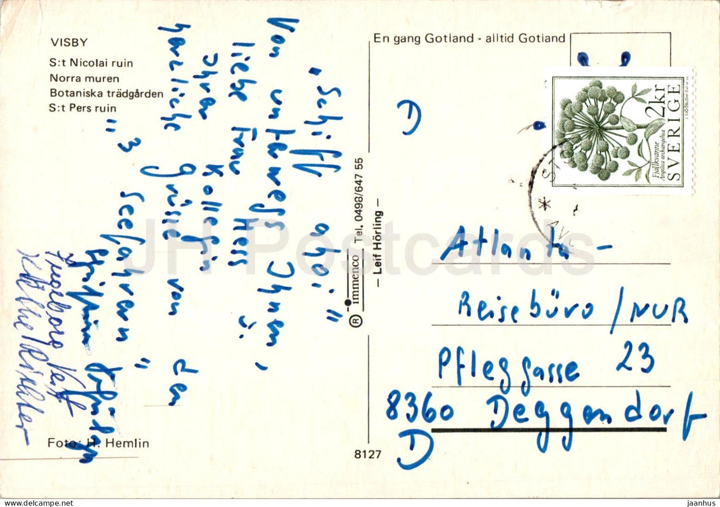 Visby - Ruine St Nicolai - Norra muren - Botaniska tradgarden - Ruine St Peters - multiview Gotland - 8127 - Suède - utilisé 