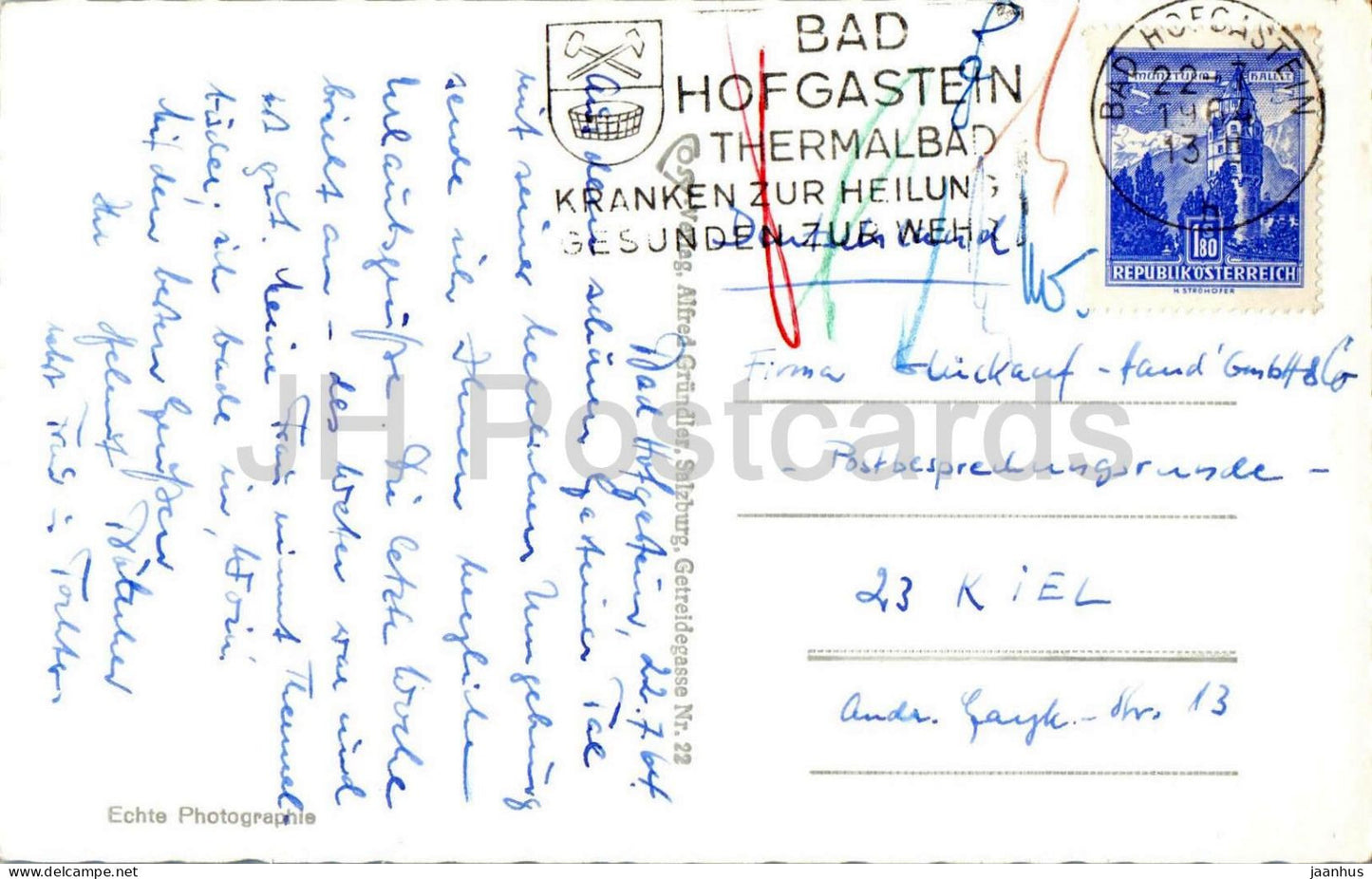 Weltkurort Bad Hofgastein 869 m - Kurort - Talpanorama - Berge - Alpen - 1532 - 1964 - Österreich - gebraucht