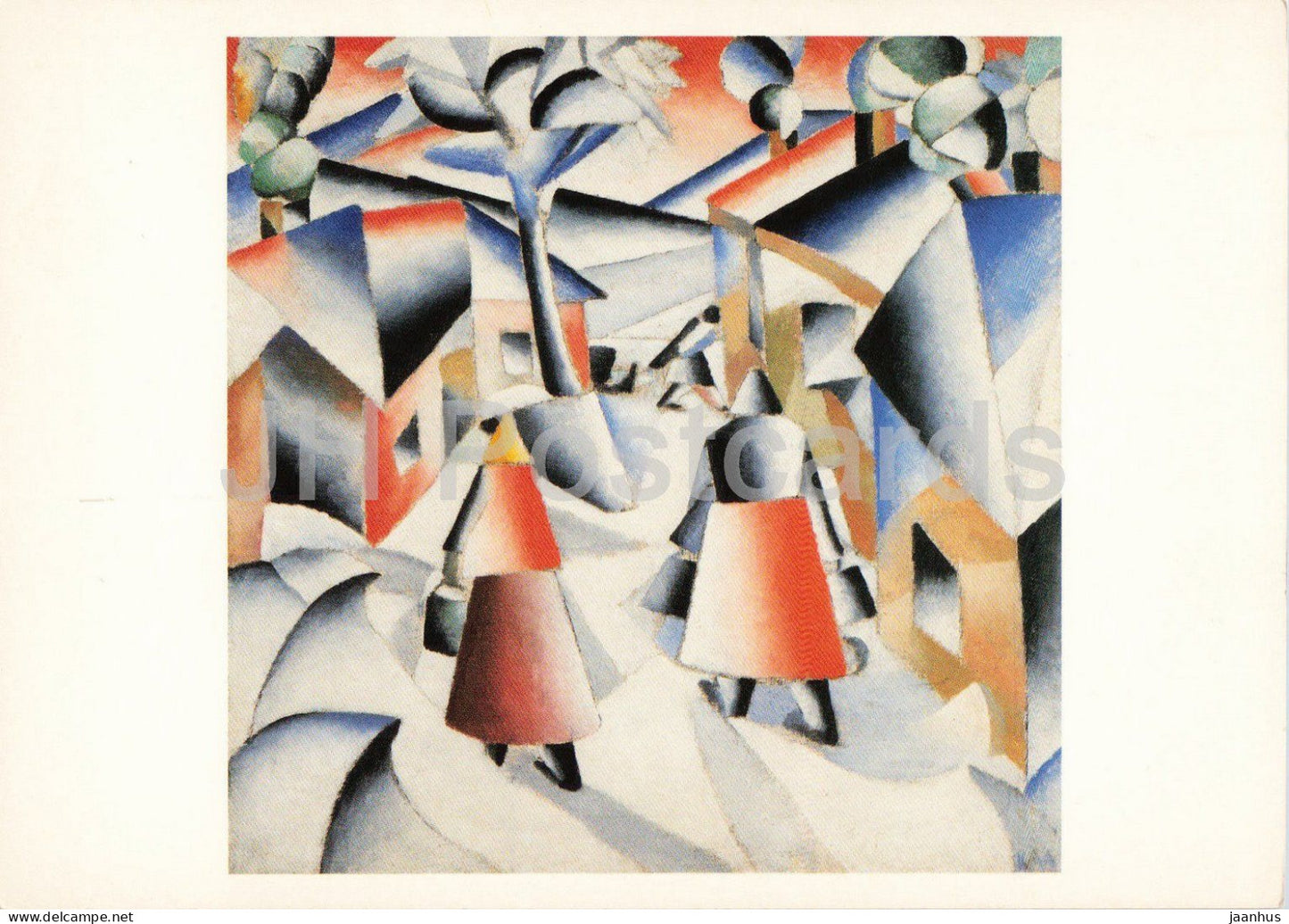 painting by Kazimir Malevich - Morning in the Village After Snowstorm - Ukrainian Russian art - 1992 - USA - unused - JH Postcards
