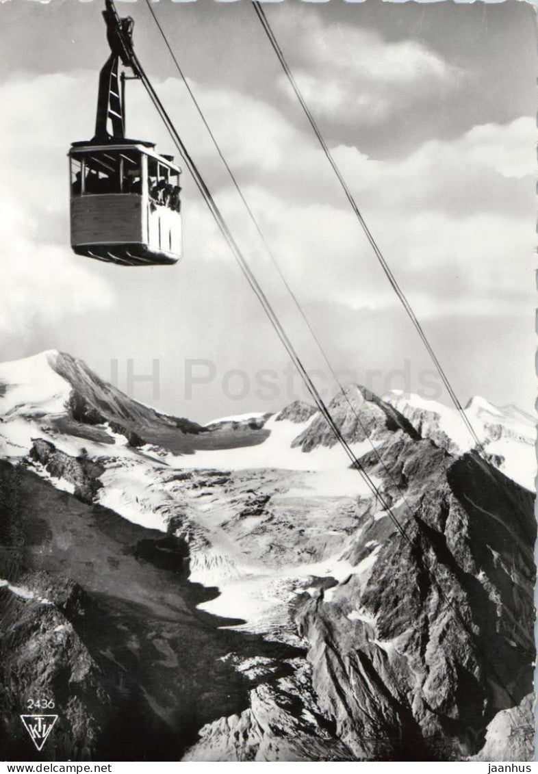 Blick von der Patscherkofelbahn auf Stubaier Gletscher - cable car - glacier - 2436 - old postcard - Austria - unused - JH Postcards