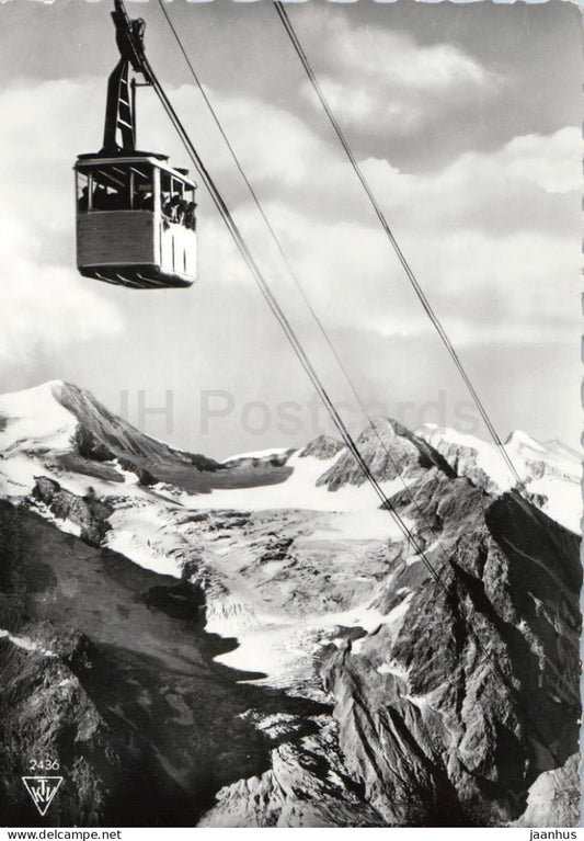 Blick von der Patscherkofelbahn auf Stubaier Gletscher - cable car - glacier - 2436 - old postcard - Austria - unused - JH Postcards