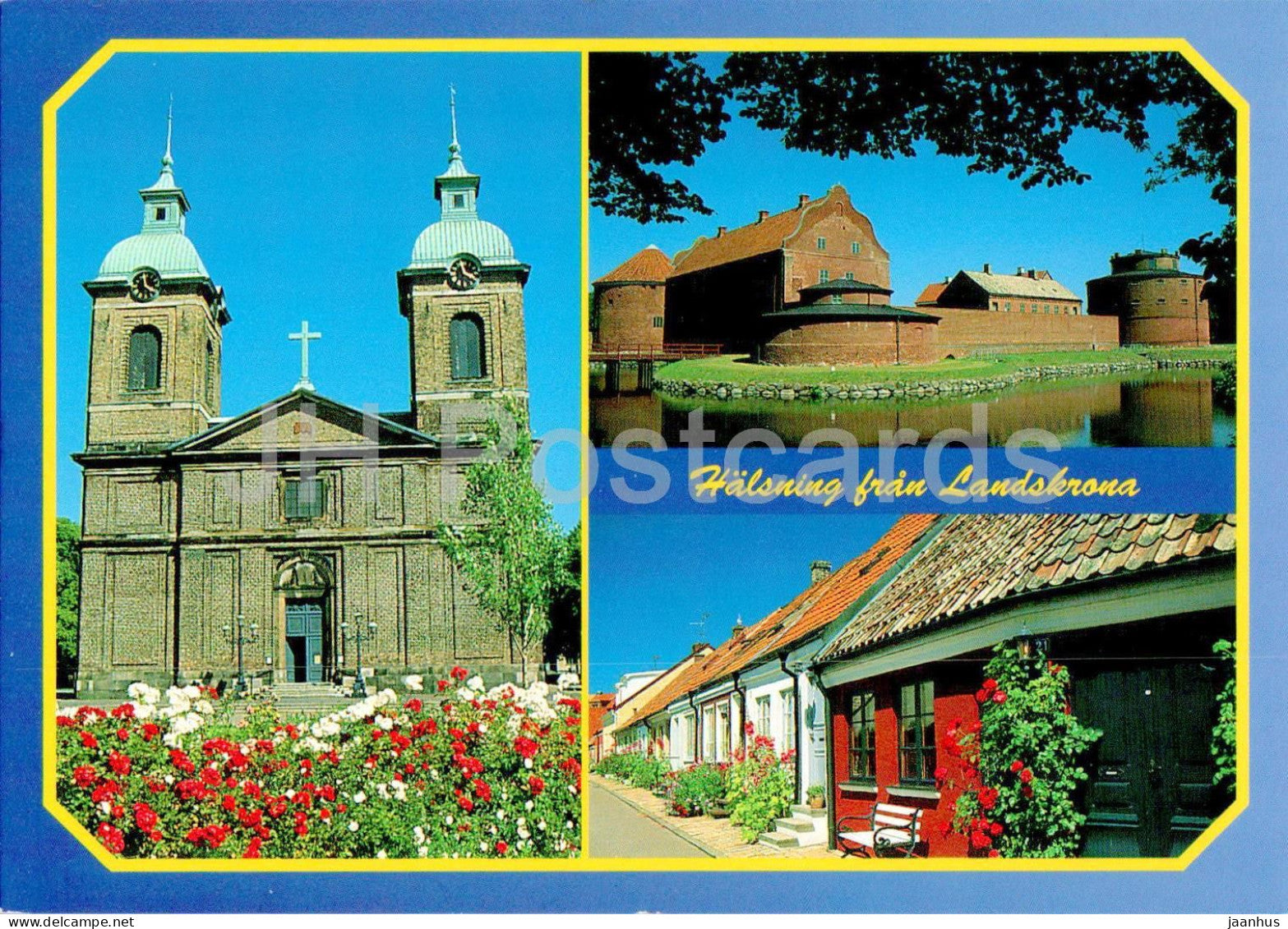 Halsning fran Landskrona - church - town views - multiview - 1611 - Sweden - unused - JH Postcards