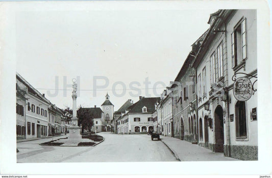 Obdach - Hauptplatz mit Mariensaule - Main Square - Tabak Trafik shop - 79433 - photo - old postcard - Austria - unused - JH Postcards