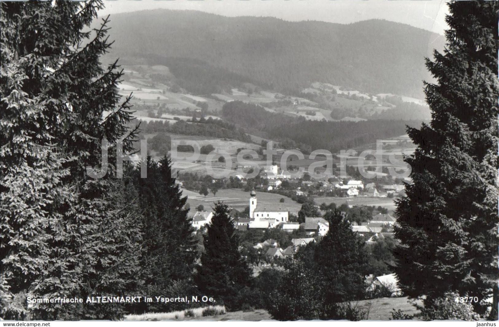 Sommerfrische Altenmarkt im Yspertal - N.O. - village view - church - alpine landscape - 43770 - 1962 - Austria - used - JH Postcards