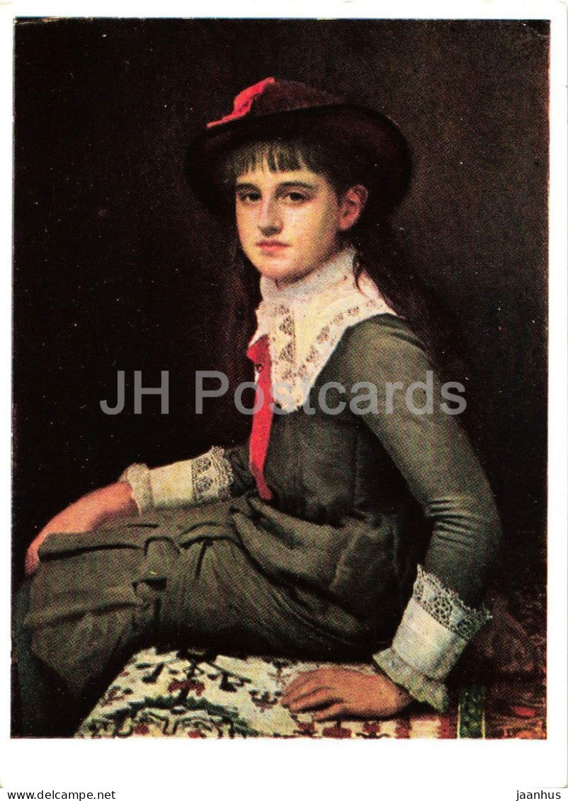 painting by Ivan Kramskoy - Portrait of a Little Girl - Portrat eines kleinen Madchens - 1961 - Ukraine USSR - unused - JH Postcards