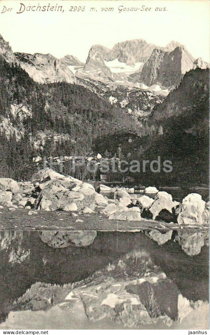 Der Dachstein  2996 m vom Gosausee aus - No. 7350 - old postcard - 1909 - Austria - unused - JH Postcards