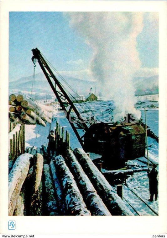 Carpathian Mountains - Karpaty - Yasin Timber Cutting - 1962 - Ukraine USSR - unused - JH Postcards