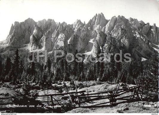 Gosaukamm von der Eben Alm - mountain range - rocks - alpine meadow - 49186 - 1967 - Austria - used - JH Postcards