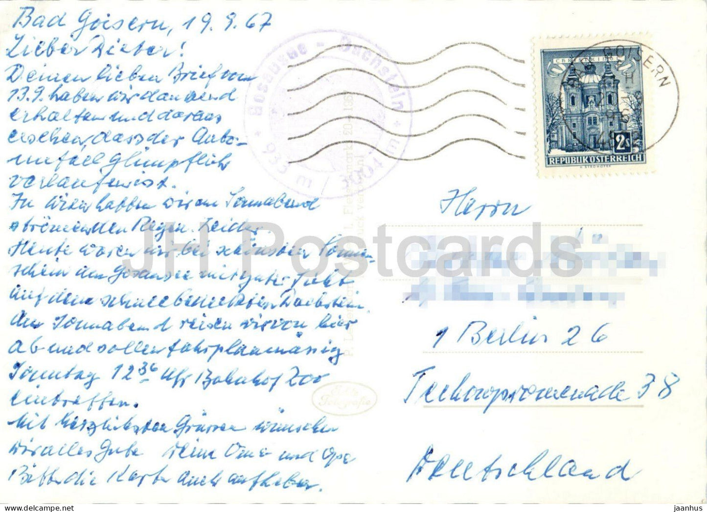 Gosaukamm von der Eben Alm - Gebirgszug - Felsen - Almwiese - 49186 - 1967 - Österreich - gebraucht