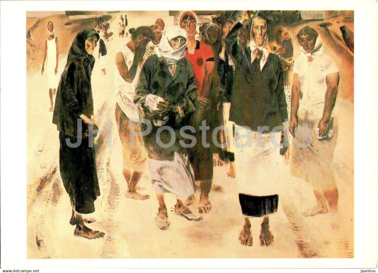 painting by Y. Moiseyenko - Mothers and Sisters - woman - Russian art - 1984 - Russia USSR - unused - JH Postcards