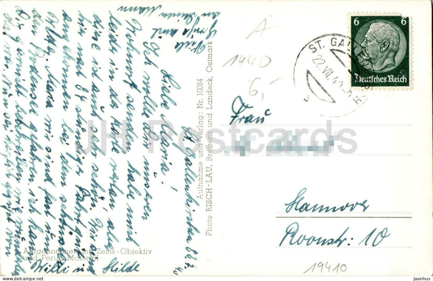 Gargellental gegen Heimspitze und Madrisa - mountains - panorama - Alps - 10084 - old postcard - 1949 - Austria - used