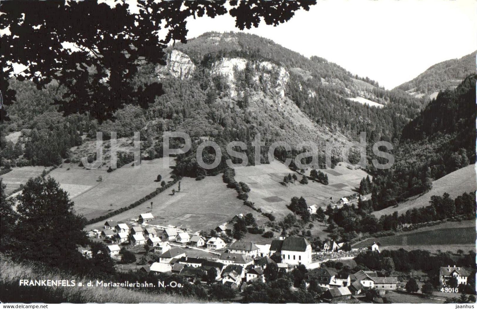 Frankenfels a. d. Mariazellerbahn - N.O. - village view - valley - 43016 - old postcard - 1959 - Austria - used - JH Postcards