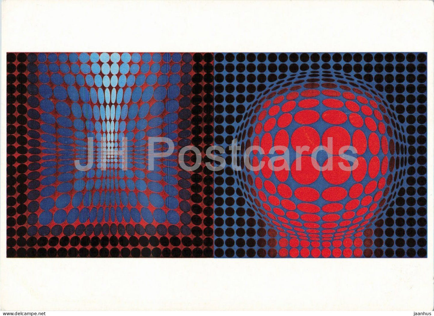 op art by Victor Vasarely - Vega Pauk 103 - Hungarian French art - op art - Germany - unused - JH Postcards